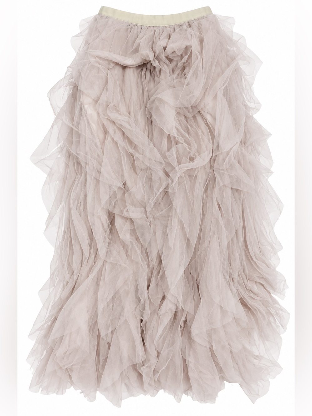 chic Dusty Blush Layered Tulle Midi Skirt